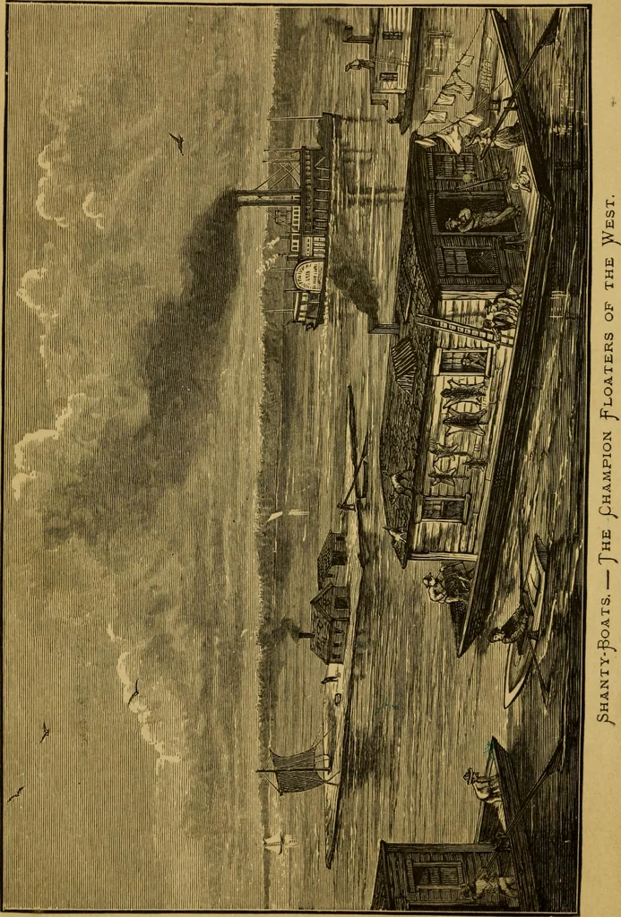 An illustration from Four months in a sneak-box. A boat voyage of 2600 miles down the Ohio and Mississippi rivers, 1879, leaf 7