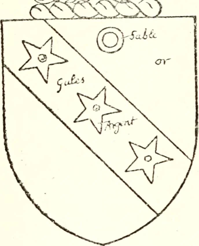 An illustration from The four visitations of Berkshire made and taken by Thomas Benolte, Clarnceuc, anno 1532; by William Harvey, Clarnceux, anno 1566; by Henry Chiting, Chester herald, and John Philipott, Rouge dragon, for William Camden, Clarenceux, anno 1623; and by Elias Ashmole, Windsor herald, for Sir Edward Bysshe, Clarenceux, anno 1665-66, 1907, leaf 157