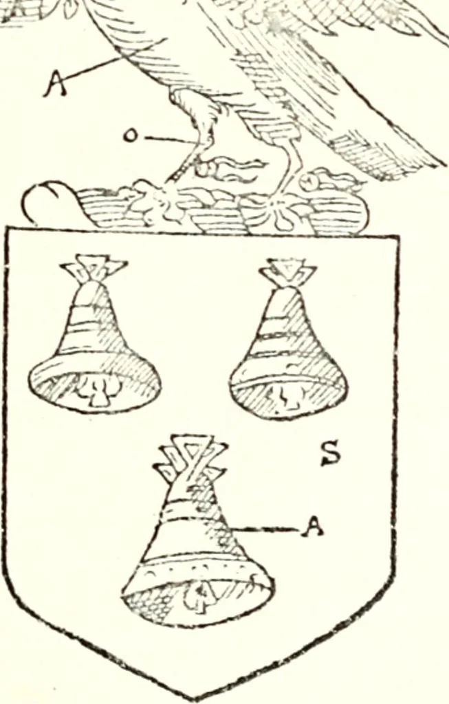 An illustration from The four visitations of Berkshire made and taken by Thomas Benolte, Clarnceuc, anno 1532; by William Harvey, Clarnceux, anno 1566; by Henry Chiting, Chester herald, and John Philipott, Rouge dragon, for William Camden, Clarenceux, anno 1623; and by Elias Ashmole, Windsor herald, for Sir Edward Bysshe, Clarenceux, anno 1665-66, 1907, leaf 165