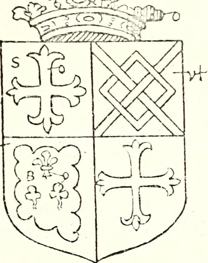 An illustration from The four visitations of Berkshire made and taken by Thomas Benolte, Clarnceuc, anno 1532; by William Harvey, Clarnceux, anno 1566; by Henry Chiting, Chester herald, and John Philipott, Rouge dragon, for William Camden, Clarenceux, anno 1623; and by Elias Ashmole, Windsor herald, for Sir Edward Bysshe, Clarenceux, anno 1665-66, 1907, leaf 193