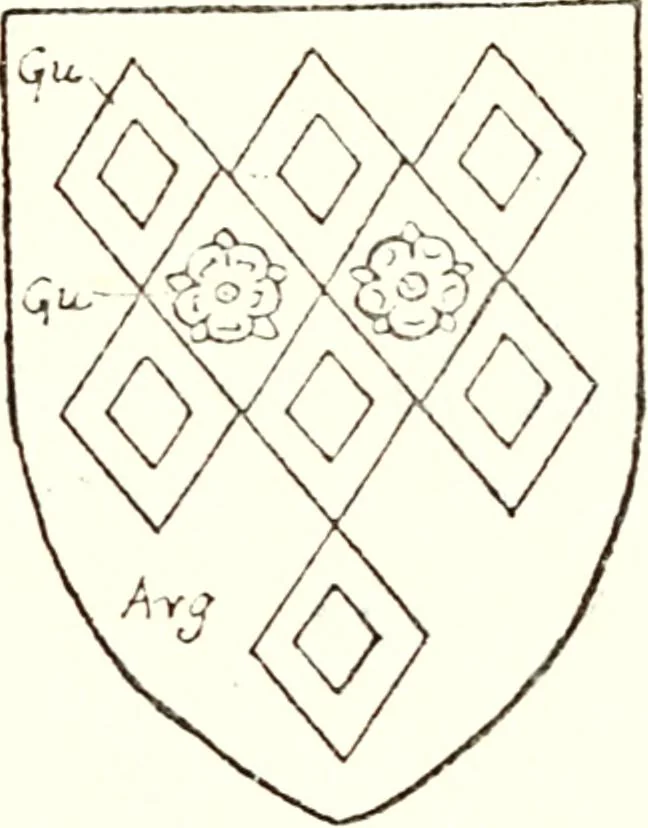 An illustration from The four visitations of Berkshire made and taken by Thomas Benolte, Clarnceuc, anno 1532; by William Harvey, Clarnceux, anno 1566; by Henry Chiting, Chester herald, and John Philipott, Rouge dragon, for William Camden, Clarenceux, anno 1623; and by Elias Ashmole, Windsor herald, for Sir Edward Bysshe, Clarenceux, anno 1665-66, 1907, leaf 197