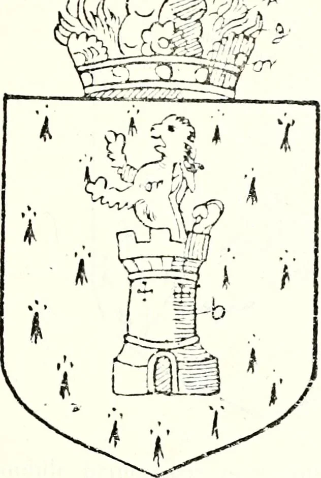 An illustration from The four visitations of Berkshire made and taken by Thomas Benolte, Clarnceuc, anno 1532; by William Harvey, Clarnceux, anno 1566; by Henry Chiting, Chester herald, and John Philipott, Rouge dragon, for William Camden, Clarenceux, anno 1623; and by Elias Ashmole, Windsor herald, for Sir Edward Bysshe, Clarenceux, anno 1665-66, 1907, leaf 219