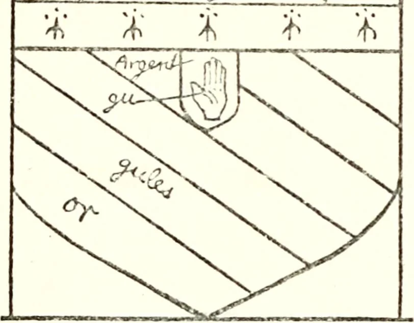 An illustration from The four visitations of Berkshire made and taken by Thomas Benolte, Clarnceuc, anno 1532; by William Harvey, Clarnceux, anno 1566; by Henry Chiting, Chester herald, and John Philipott, Rouge dragon, for William Camden, Clarenceux, anno 1623; and by Elias Ashmole, Windsor herald, for Sir Edward Bysshe, Clarenceux, anno 1665-66, 1907, leaf 271