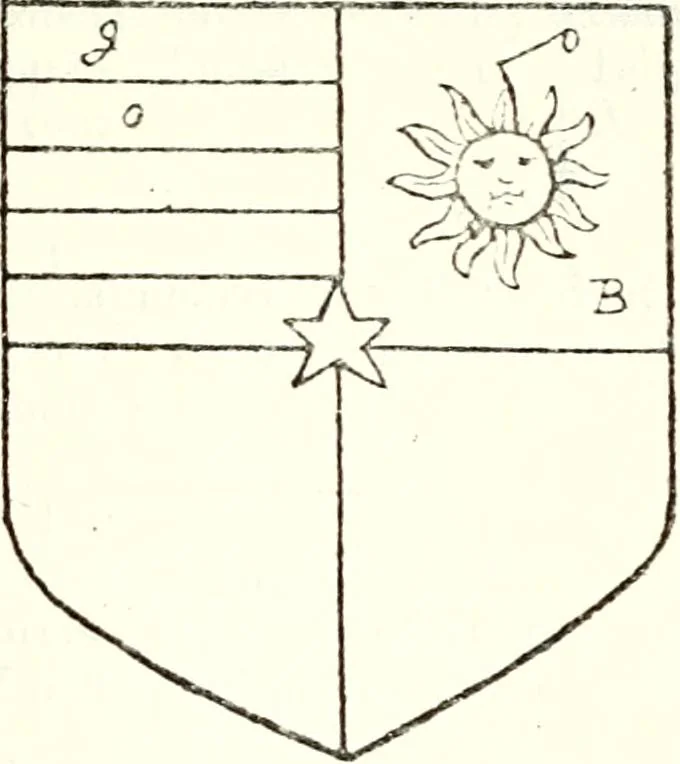 An illustration from The four visitations of Berkshire made and taken by Thomas Benolte, Clarnceuc, anno 1532; by William Harvey, Clarnceux, anno 1566; by Henry Chiting, Chester herald, and John Philipott, Rouge dragon, for William Camden, Clarenceux, anno 1623; and by Elias Ashmole, Windsor herald, for Sir Edward Bysshe, Clarenceux, anno 1665-66, 1907, leaf 307