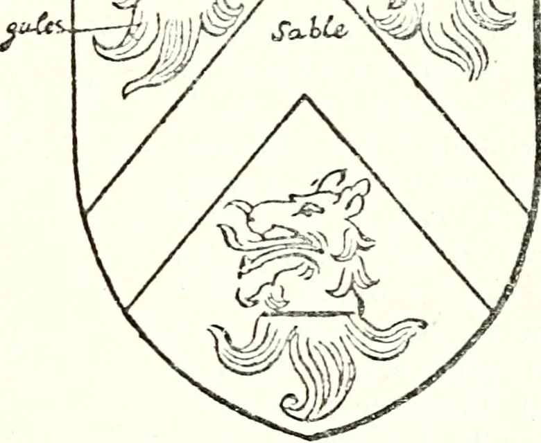 An illustration from The four visitations of Berkshire made and taken by Thomas Benolte, Clarnceuc, anno 1532; by William Harvey, Clarnceux, anno 1566; by Henry Chiting, Chester herald, and John Philipott, Rouge dragon, for William Camden, Clarenceux, anno 1623; and by Elias Ashmole, Windsor herald, for Sir Edward Bysshe, Clarenceux, anno 1665-66, 1907, leaf 317