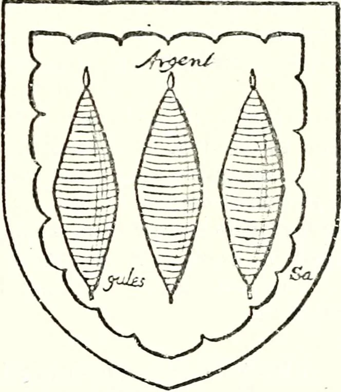 An illustration from The four visitations of Berkshire made and taken by Thomas Benolte, Clarnceuc, anno 1532; by William Harvey, Clarnceux, anno 1566; by Henry Chiting, Chester herald, and John Philipott, Rouge dragon, for William Camden, Clarenceux, anno 1623; and by Elias Ashmole, Windsor herald, for Sir Edward Bysshe, Clarenceux, anno 1665-66, 1907, leaf 333