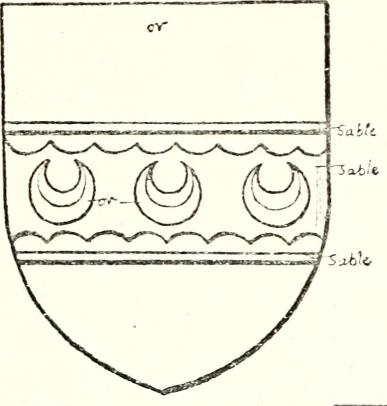An illustration from The four visitations of Berkshire made and taken by Thomas Benolte, Clarnceuc, anno 1532; by William Harvey, Clarnceux, anno 1566; by Henry Chiting, Chester herald, and John Philipott, Rouge dragon, for William Camden, Clarenceux, anno 1623; and by Elias Ashmole, Windsor herald, for Sir Edward Bysshe, Clarenceux, anno 1665-66, 1907, leaf 351
