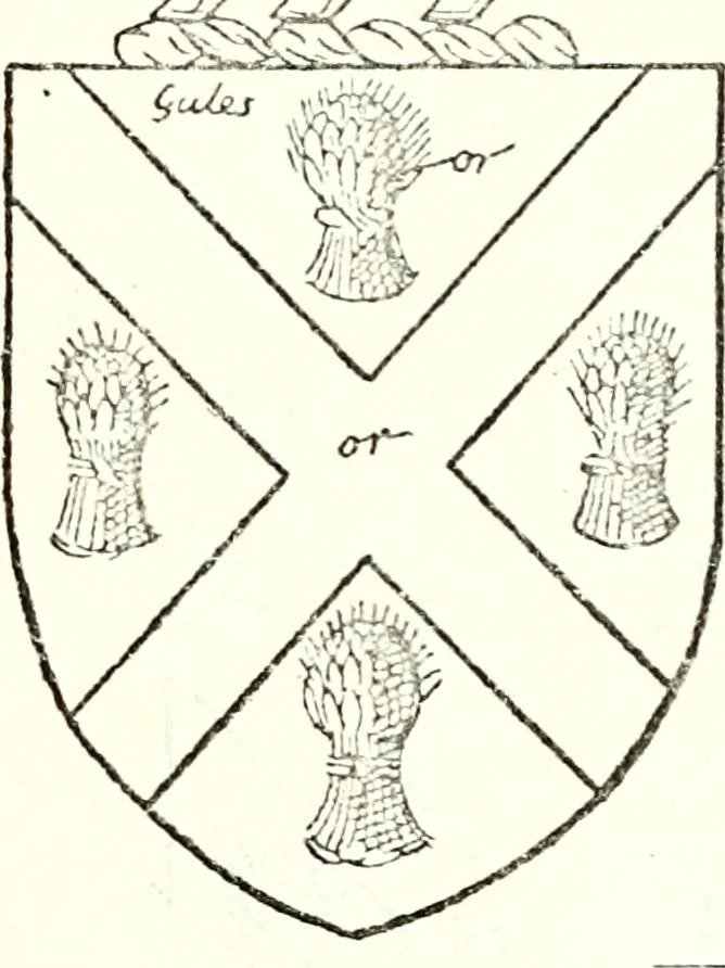 An illustration from The four visitations of Berkshire made and taken by Thomas Benolte, Clarnceuc, anno 1532; by William Harvey, Clarnceux, anno 1566; by Henry Chiting, Chester herald, and John Philipott, Rouge dragon, for William Camden, Clarenceux, anno 1623; and by Elias Ashmole, Windsor herald, for Sir Edward Bysshe, Clarenceux, anno 1665-66, 1907, leaf 433
