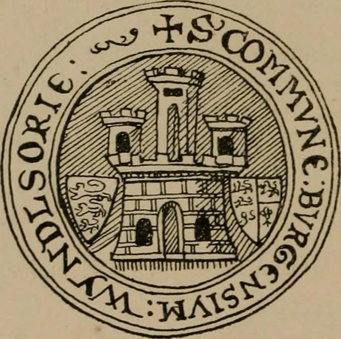 An illustration from The four visitations of Berkshire made and taken by Thomas Benolte, Clarnceuc, anno 1532; by William Harvey, Clarnceux, anno 1566; by Henry Chiting, Chester herald, and John Philipott, Rouge dragon, for William Camden, Clarenceux, anno 1623; and by Elias Ashmole, Windsor herald, for Sir Edward Bysshe, Clarenceux, anno 1665-66, 1907, leaf 176