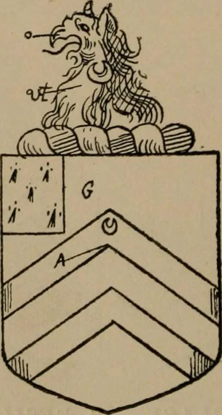 An illustration from The four visitations of Berkshire made and taken by Thomas Benolte, Clarnceuc, anno 1532; by William Harvey, Clarnceux, anno 1566; by Henry Chiting, Chester herald, and John Philipott, Rouge dragon, for William Camden, Clarenceux, anno 1623; and by Elias Ashmole, Windsor herald, for Sir Edward Bysshe, Clarenceux, anno 1665-66, 1907, leaf 226
