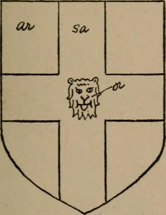 An illustration from The four visitations of Berkshire made and taken by Thomas Benolte, Clarnceuc, anno 1532; by William Harvey, Clarnceux, anno 1566; by Henry Chiting, Chester herald, and John Philipott, Rouge dragon, for William Camden, Clarenceux, anno 1623; and by Elias Ashmole, Windsor herald, for Sir Edward Bysshe, Clarenceux, anno 1665-66, 1907, leaf 25