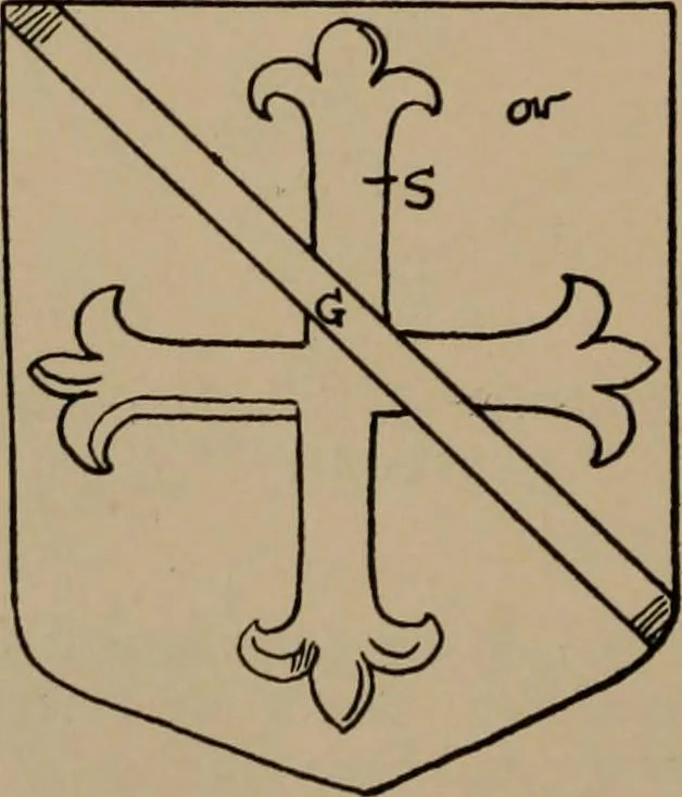 An illustration from The four visitations of Berkshire made and taken by Thomas Benolte, Clarnceuc, anno 1532; by William Harvey, Clarnceux, anno 1566; by Henry Chiting, Chester herald, and John Philipott, Rouge dragon, for William Camden, Clarenceux, anno 1623; and by Elias Ashmole, Windsor herald, for Sir Edward Bysshe, Clarenceux, anno 1665-66, 1907, leaf 270