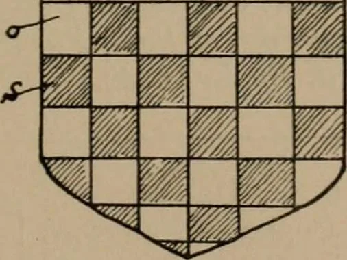 An illustration from The four visitations of Berkshire made and taken by Thomas Benolte, Clarnceuc, anno 1532; by William Harvey, Clarnceux, anno 1566; by Henry Chiting, Chester herald, and John Philipott, Rouge dragon, for William Camden, Clarenceux, anno 1623; and by Elias Ashmole, Windsor herald, for Sir Edward Bysshe, Clarenceux, anno 1665-66, 1907, leaf 277