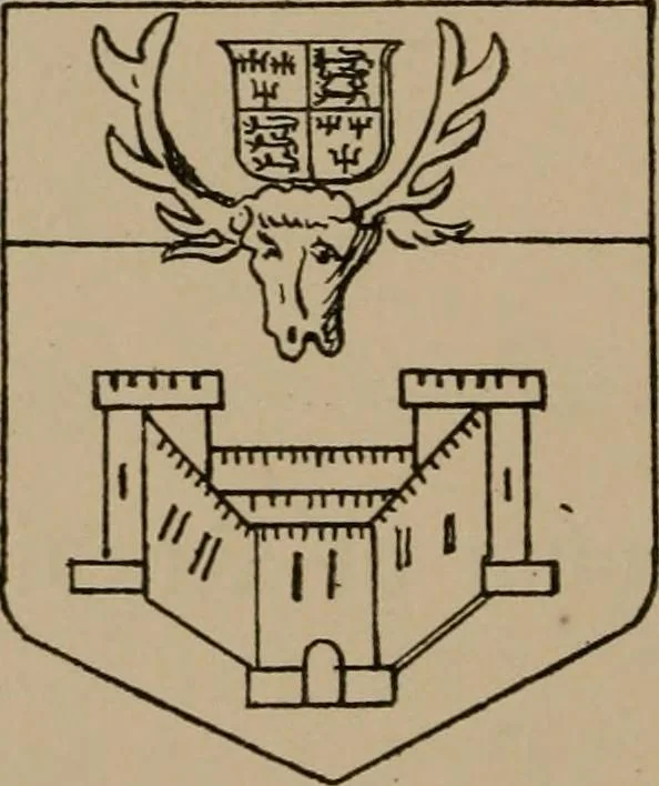 An illustration from The four visitations of Berkshire made and taken by Thomas Benolte, Clarnceuc, anno 1532; by William Harvey, Clarnceux, anno 1566; by Henry Chiting, Chester herald, and John Philipott, Rouge dragon, for William Camden, Clarenceux, anno 1623; and by Elias Ashmole, Windsor herald, for Sir Edward Bysshe, Clarenceux, anno 1665-66, 1907, leaf 36