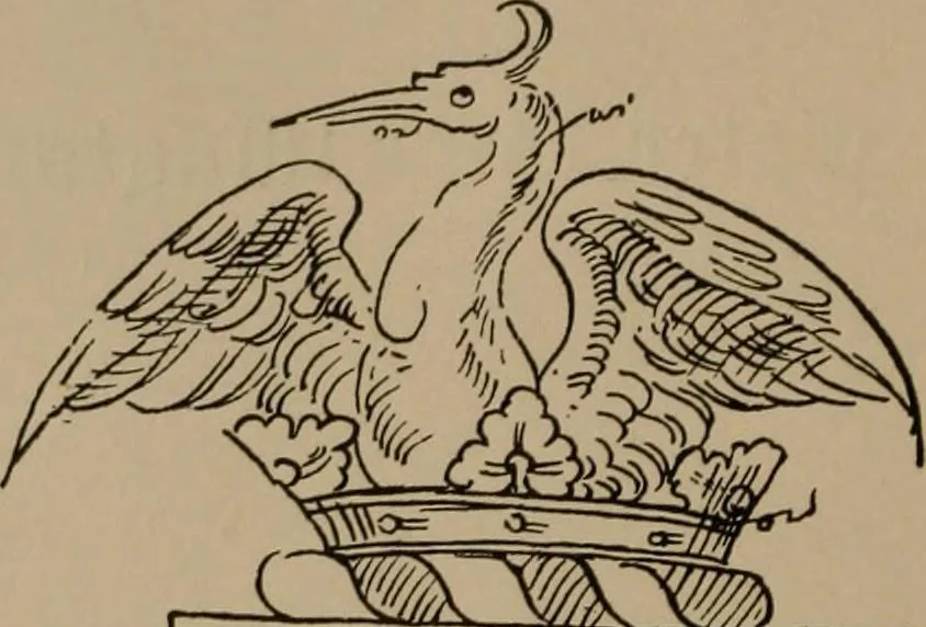 An illustration from The four visitations of Berkshire made and taken by Thomas Benolte, Clarnceuc, anno 1532; by William Harvey, Clarnceux, anno 1566; by Henry Chiting, Chester herald, and John Philipott, Rouge dragon, for William Camden, Clarenceux, anno 1623; and by Elias Ashmole, Windsor herald, for Sir Edward Bysshe, Clarenceux, anno 1665-66, 1907, leaf 44