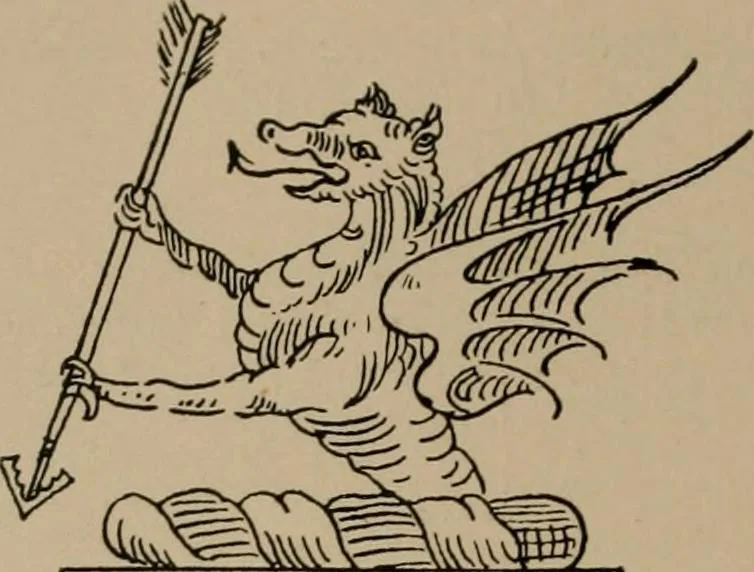 An illustration from The four visitations of Berkshire made and taken by Thomas Benolte, Clarnceuc, anno 1532; by William Harvey, Clarnceux, anno 1566; by Henry Chiting, Chester herald, and John Philipott, Rouge dragon, for William Camden, Clarenceux, anno 1623; and by Elias Ashmole, Windsor herald, for Sir Edward Bysshe, Clarenceux, anno 1665-66, 1907, leaf 440