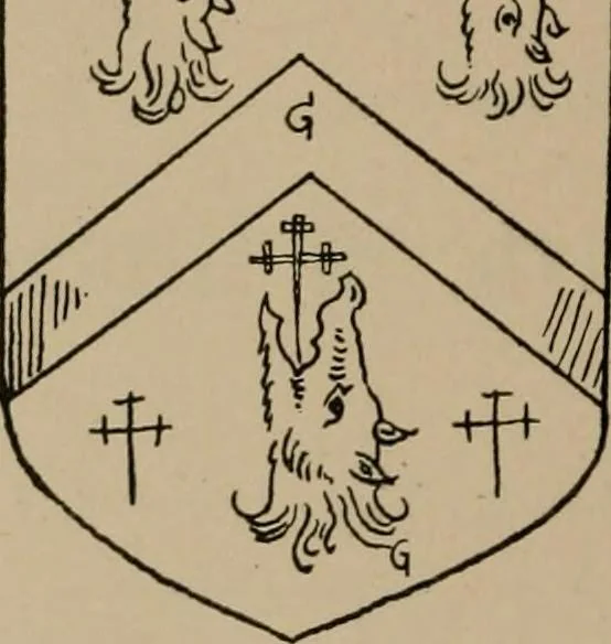 An illustration from The four visitations of Berkshire made and taken by Thomas Benolte, Clarnceuc, anno 1532; by William Harvey, Clarnceux, anno 1566; by Henry Chiting, Chester herald, and John Philipott, Rouge dragon, for William Camden, Clarenceux, anno 1623; and by Elias Ashmole, Windsor herald, for Sir Edward Bysshe, Clarenceux, anno 1665-66, 1907, leaf 440