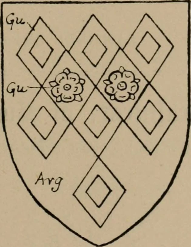 An illustration from The four visitations of Berkshire made and taken by Thomas Benolte, Clarnceuc, anno 1532; by William Harvey, Clarnceux, anno 1566; by Henry Chiting, Chester herald, and John Philipott, Rouge dragon, for William Camden, Clarenceux, anno 1623; and by Elias Ashmole, Windsor herald, for Sir Edward Bysshe, Clarenceux, anno 1665-66, 1907, leaf 473