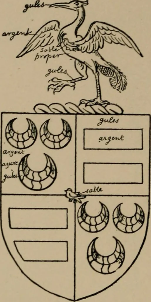 An illustration from The four visitations of Berkshire made and taken by Thomas Benolte, Clarnceuc, anno 1532; by William Harvey, Clarnceux, anno 1566; by Henry Chiting, Chester herald, and John Philipott, Rouge dragon, for William Camden, Clarenceux, anno 1623; and by Elias Ashmole, Windsor herald, for Sir Edward Bysshe, Clarenceux, anno 1665-66, 1907, leaf 534