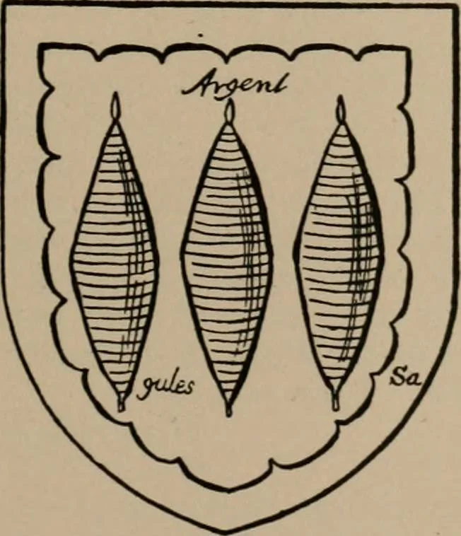 An illustration from The four visitations of Berkshire made and taken by Thomas Benolte, Clarnceuc, anno 1532; by William Harvey, Clarnceux, anno 1566; by Henry Chiting, Chester herald, and John Philipott, Rouge dragon, for William Camden, Clarenceux, anno 1623; and by Elias Ashmole, Windsor herald, for Sir Edward Bysshe, Clarenceux, anno 1665-66, 1907, leaf 541