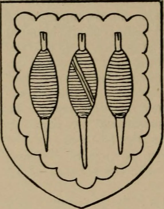 An illustration from The four visitations of Berkshire made and taken by Thomas Benolte, Clarnceuc, anno 1532; by William Harvey, Clarnceux, anno 1566; by Henry Chiting, Chester herald, and John Philipott, Rouge dragon, for William Camden, Clarenceux, anno 1623; and by Elias Ashmole, Windsor herald, for Sir Edward Bysshe, Clarenceux, anno 1665-66, 1907, leaf 542