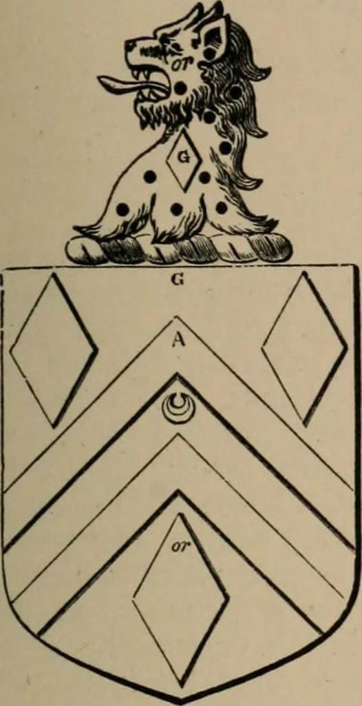An illustration from The four visitations of Berkshire made and taken by Thomas Benolte, Clarnceuc, anno 1532; by William Harvey, Clarnceux, anno 1566; by Henry Chiting, Chester herald, and John Philipott, Rouge dragon, for William Camden, Clarenceux, anno 1623; and by Elias Ashmole, Windsor herald, for Sir Edward Bysshe, Clarenceux, anno 1665-66, 1907, leaf 549