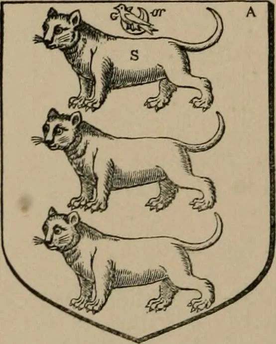 An illustration from The four visitations of Berkshire made and taken by Thomas Benolte, Clarnceuc, anno 1532; by William Harvey, Clarnceux, anno 1566; by Henry Chiting, Chester herald, and John Philipott, Rouge dragon, for William Camden, Clarenceux, anno 1623; and by Elias Ashmole, Windsor herald, for Sir Edward Bysshe, Clarenceux, anno 1665-66, 1907, leaf 552