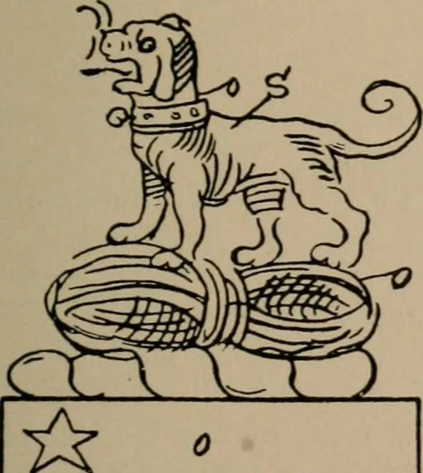 An illustration from The four visitations of Berkshire made and taken by Thomas Benolte, Clarnceuc, anno 1532; by William Harvey, Clarnceux, anno 1566; by Henry Chiting, Chester herald, and John Philipott, Rouge dragon, for William Camden, Clarenceux, anno 1623; and by Elias Ashmole, Windsor herald, for Sir Edward Bysshe, Clarenceux, anno 1665-66, 1907, leaf 567