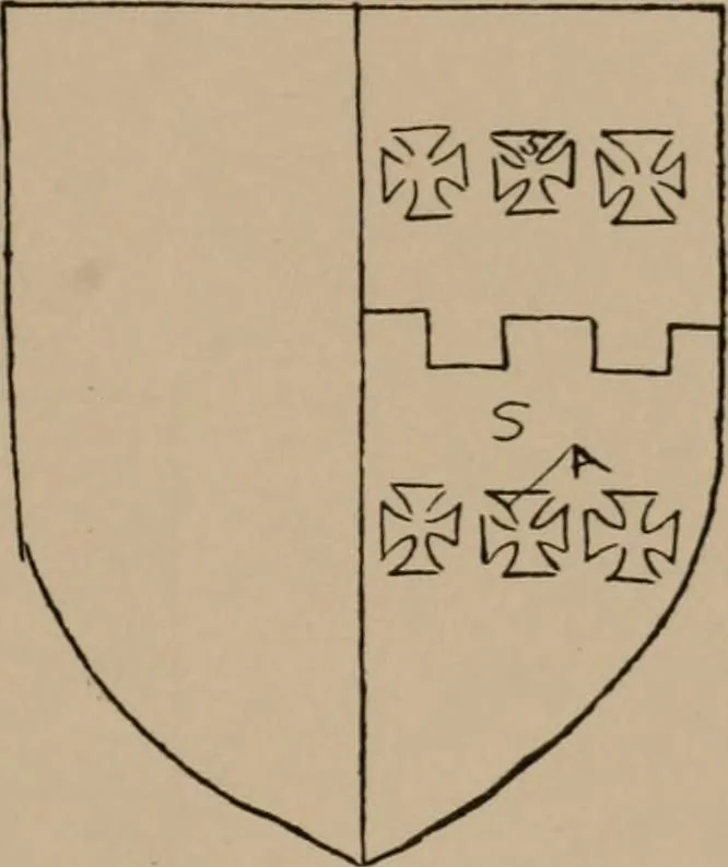 An illustration from The four visitations of Berkshire made and taken by Thomas Benolte, Clarnceuc, anno 1532; by William Harvey, Clarnceux, anno 1566; by Henry Chiting, Chester herald, and John Philipott, Rouge dragon, for William Camden, Clarenceux, anno 1623; and by Elias Ashmole, Windsor herald, for Sir Edward Bysshe, Clarenceux, anno 1665-66, 1907, leaf 63