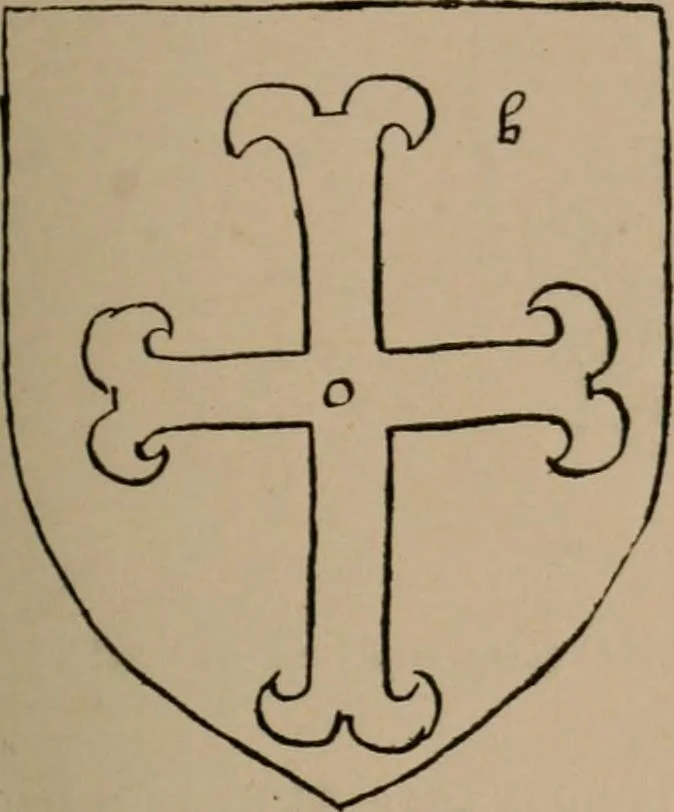 An illustration from The four visitations of Berkshire made and taken by Thomas Benolte, Clarnceuc, anno 1532; by William Harvey, Clarnceux, anno 1566; by Henry Chiting, Chester herald, and John Philipott, Rouge dragon, for William Camden, Clarenceux, anno 1623; and by Elias Ashmole, Windsor herald, for Sir Edward Bysshe, Clarenceux, anno 1665-66, 1907, leaf 79