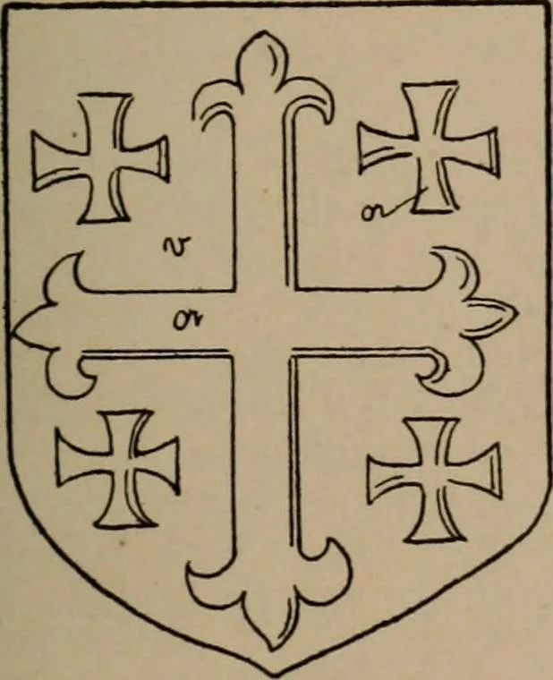 An illustration from The four visitations of Berkshire made and taken by Thomas Benolte, Clarnceuc, anno 1532; by William Harvey, Clarnceux, anno 1566; by Henry Chiting, Chester herald, and John Philipott, Rouge dragon, for William Camden, Clarenceux, anno 1623; and by Elias Ashmole, Windsor herald, for Sir Edward Bysshe, Clarenceux, anno 1665-66, 1907, leaf 85