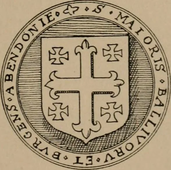 An illustration from The four visitations of Berkshire made and taken by Thomas Benolte, Clarnceuc, anno 1532; by William Harvey, Clarnceux, anno 1566; by Henry Chiting, Chester herald, and John Philipott, Rouge dragon, for William Camden, Clarenceux, anno 1623; and by Elias Ashmole, Windsor herald, for Sir Edward Bysshe, Clarenceux, anno 1665-66, 1907, leaf 85