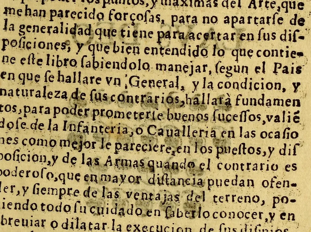An illustration from Fragmentos de puntos, y aforismos militares y politicos. Escritos por don Francisco Vazquez de Silva, tiniente de capitan general, corregidor y justicia mayor de las ciudades de Santiago de Guayaquil, y San Gregorio de Puertoviejo, y sus prouincias en la de Quito en el Reyno del Perù, por su Magestad., 1651, leaf 199
