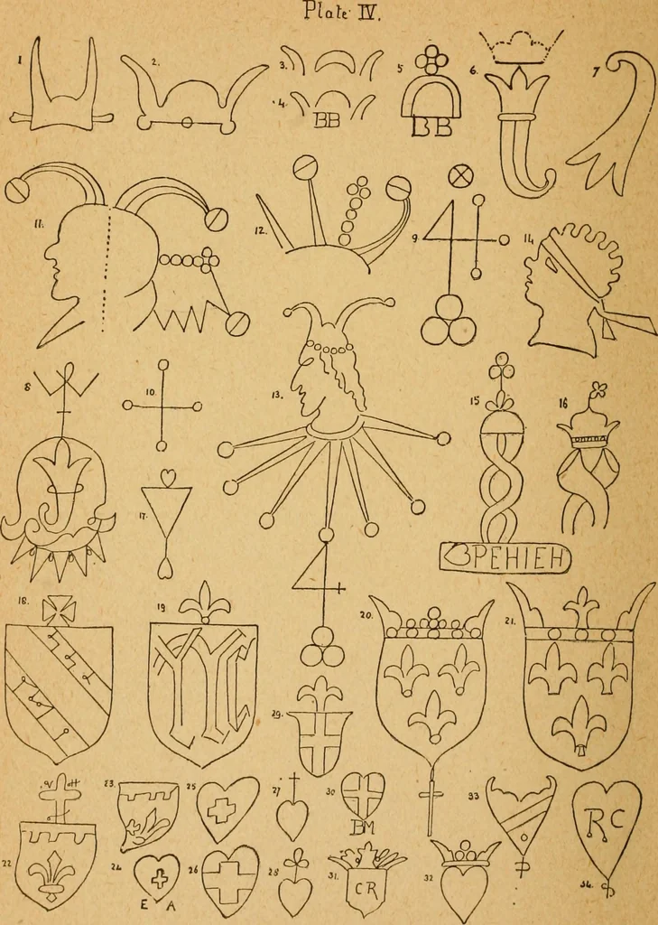 An illustration from Francis Bacon and his secret society. An attempt to collect and unite the lost links of a long and strong chain, 1891, leaf 382