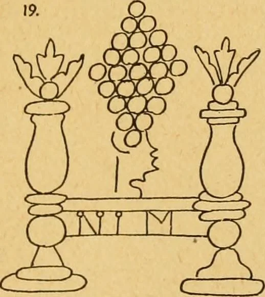 An illustration from Francis Bacon and his secret society. An attempt to collect and unite the lost links of a long and strong chain, 1891, leaf 387