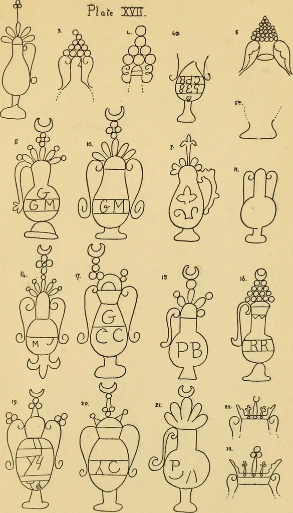 An illustration from Francis Bacon and his secret society. An attempt to collect and unite the lost links of a long and strong chain, 1891, leaf 395