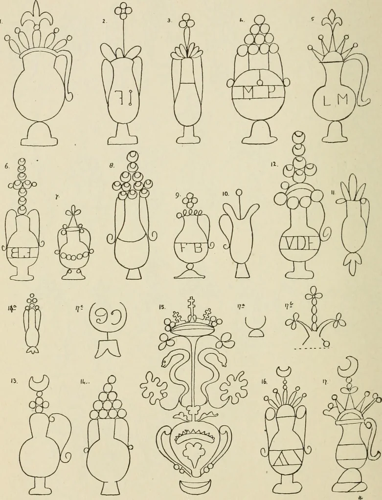 An illustration from Francis Bacon and his secret society. An attempt to collect and unite the lost links of a long and strong chain, 1891, leaf 400