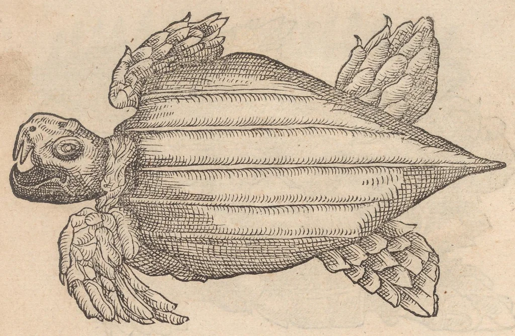 An illustration from Francisci Bovssveti Svrregiani doctoris medici, De natvra aqvatilivm carmen : in vniuersam Gvlielmi Rondeletii doctoris medici, & medicinae in schola Monspeliensi professoris regij celeberrimi historiae, quam de aquatilibus scripsit: Cum veris & natiuis eorum iconibus: Opusculum nunquàm hactenus typis excussum, 1558, leaf 208