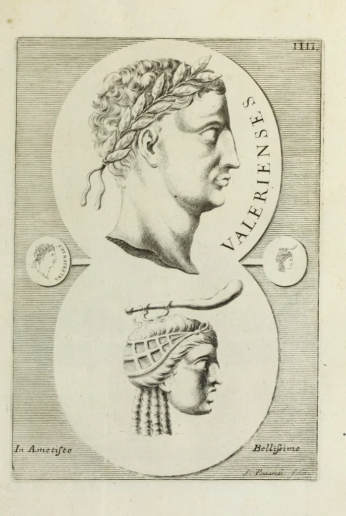 An illustration from Francisci Ficoronii Reg. Lond. Acad. socii dissertatio de larvis scenicis et figuris comicis antiquorum Romanorum, et ex Italica in Latinam linguam versa, 1754, leaf 148