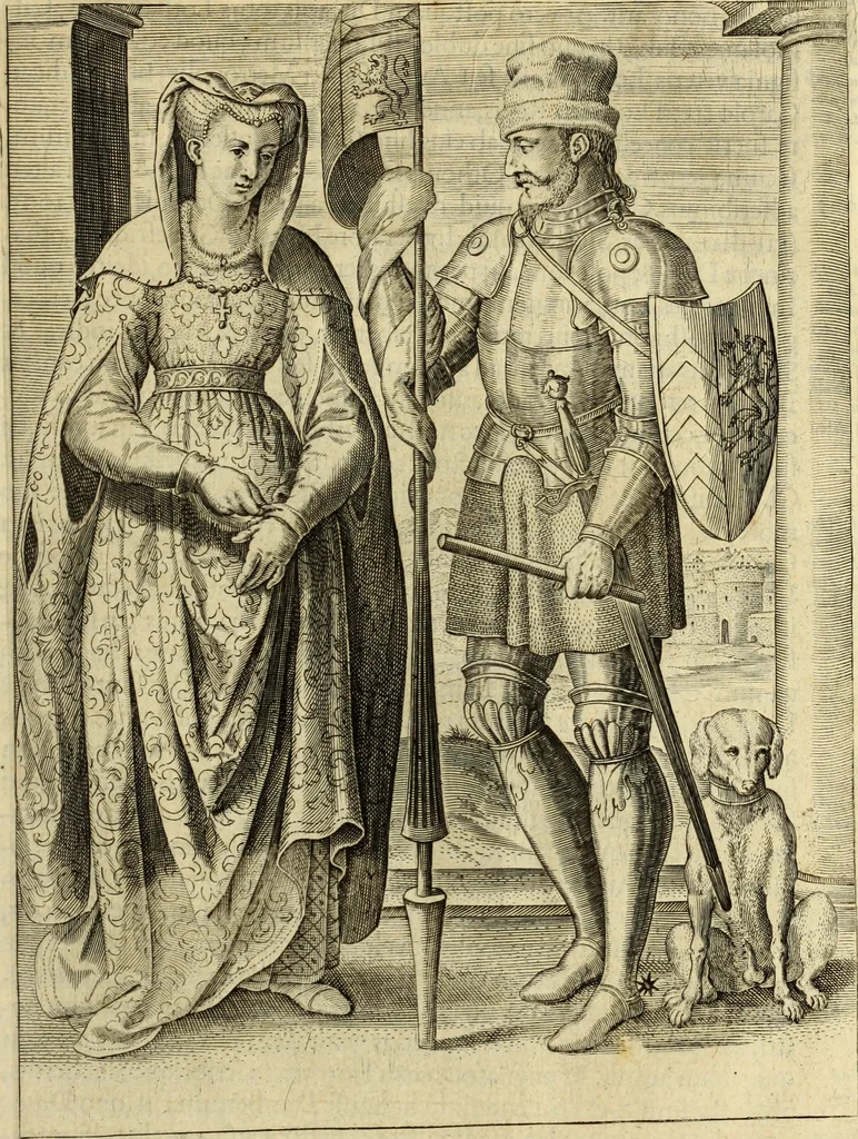 An illustration from Francisci Haraei Annales ducum seu principum Brabantiae totiusq. Belgii : tomi tres : quorum primo solius Brabantiae, secundo Belgii vniti principum res gestae, tertio belgici tumultus, vsque ad inducias anno M. DC. IX. pactas, enarrantur : cum ducum seu principum imaginibus, et breui rerum per omnem Europam illustrium narratione, 1623, leaf 204
