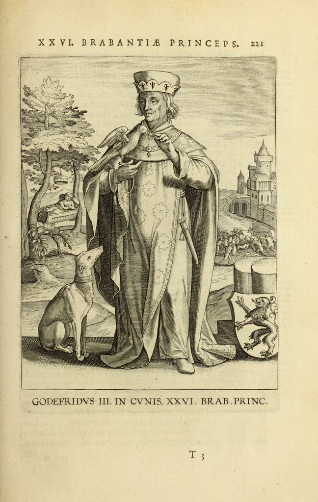 An illustration from Francisci Haraei Annales ducum seu principum Brabantiae totiusq. Belgii : tomi tres : quorum primo solius Brabantiae, secundo Belgii vniti principum res gestae, tertio belgici tumultus, vsque ad inducias anno M. DC. IX. pactas, enarrantur : cum ducum seu principum imaginibus, et breui rerum per omnem Europam illustrium narratione, 1623, leaf 260