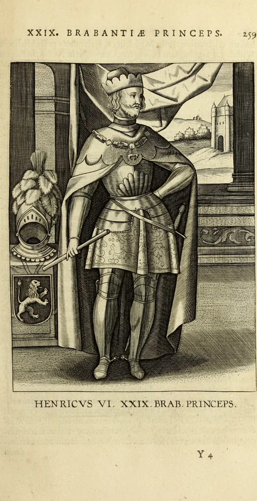 An illustration from Francisci Haraei Annales ducum seu principum Brabantiae totiusq. Belgii : tomi tres : quorum primo solius Brabantiae, secundo Belgii vniti principum res gestae, tertio belgici tumultus, vsque ad inducias anno M. DC. IX. pactas, enarrantur : cum ducum seu principum imaginibus, et breui rerum per omnem Europam illustrium narratione, 1623, leaf 298