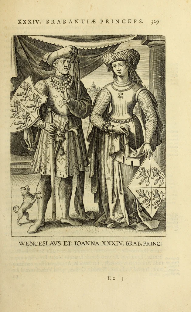 An illustration from Francisci Haraei Annales ducum seu principum Brabantiae totiusq. Belgii : tomi tres : quorum primo solius Brabantiae, secundo Belgii vniti principum res gestae, tertio belgici tumultus, vsque ad inducias anno M. DC. IX. pactas, enarrantur : cum ducum seu principum imaginibus, et breui rerum per omnem Europam illustrium narratione, 1623, leaf 368