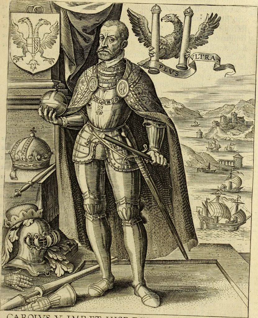 An illustration from Francisci Haraei Annales ducum seu principum Brabantiae totiusq. Belgii : tomi tres : quorum primo solius Brabantiae, secundo Belgii vniti principum res gestae, tertio belgici tumultus, vsque ad inducias anno M. DC. IX. pactas, enarrantur : cum ducum seu principum imaginibus, et breui rerum per omnem Europam illustrium narratione, 1623, leaf 558