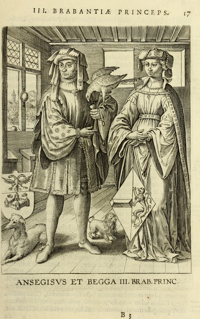 An illustration from Francisci Haraei Annales ducum seu principum Brabantiae totiusq. Belgii : tomi tres : quorum primo solius Brabantiae, secundo Belgii vniti principum res gestae, tertio belgici tumultus, vsque ad inducias anno M. DC. IX. pactas, enarrantur : cum ducum seu principum imaginibus, et breui rerum per omnem Europam illustrium narratione, 1623, leaf 56
