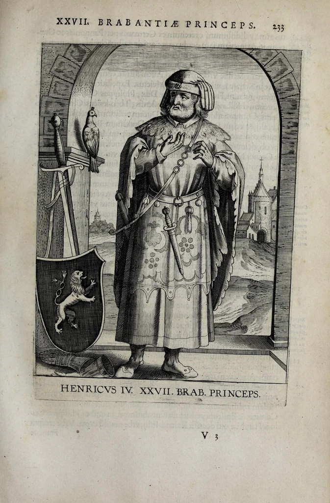 An illustration from Francisci Haraei Annales ducum seu principum Brabantiae totiusq. Belgii : tomi tres, quorum primo solius Brabantiae, secundo Belgii vniti principum res gestae, tertio Belgici tumultus, vsque ad indvcias anno M. DC. IX. pactas, enarrantur : cum dvcvm seu principvm imaginibus, et breui rerum per omnem Evropam illustrium narratione, 1623, leaf 277