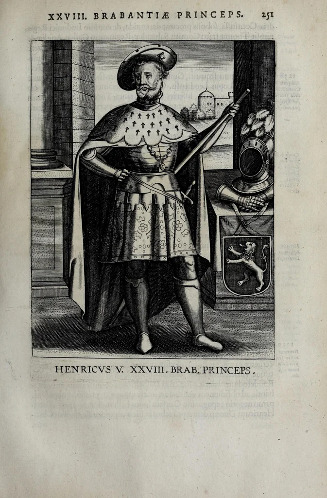 An illustration from Francisci Haraei Annales ducum seu principum Brabantiae totiusq. Belgii : tomi tres, quorum primo solius Brabantiae, secundo Belgii vniti principum res gestae, tertio Belgici tumultus, vsque ad indvcias anno M. DC. IX. pactas, enarrantur : cum dvcvm seu principvm imaginibus, et breui rerum per omnem Evropam illustrium narratione, 1623, leaf 295