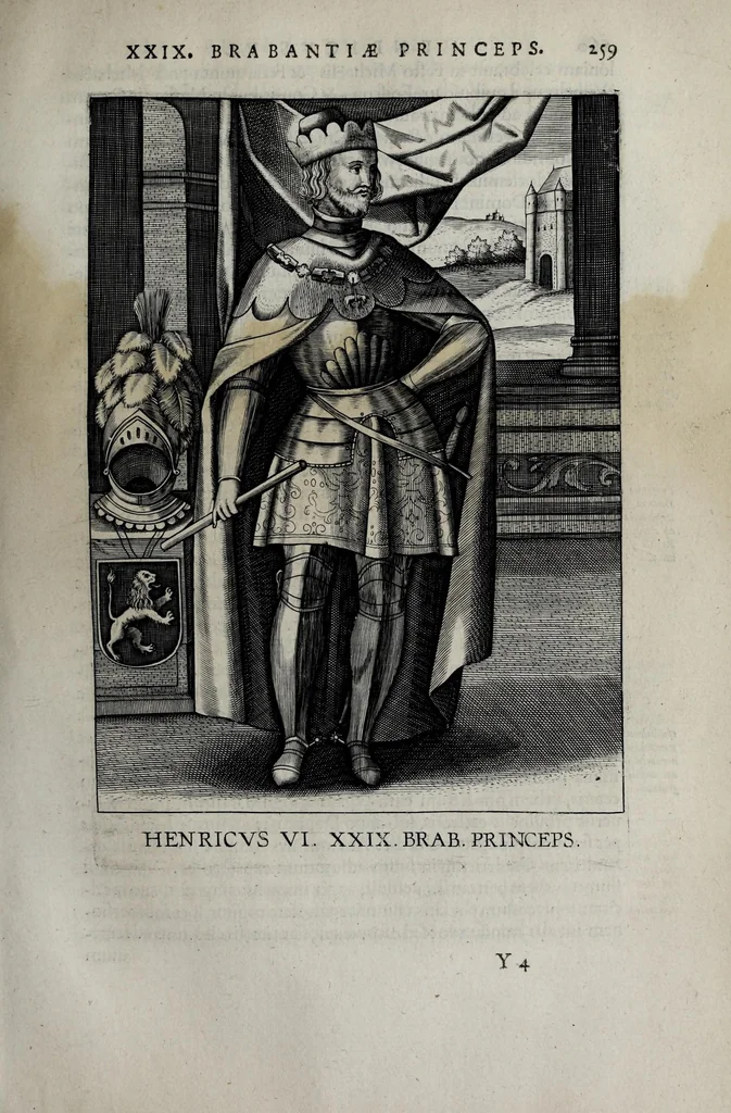 An illustration from Francisci Haraei Annales ducum seu principum Brabantiae totiusq. Belgii : tomi tres, quorum primo solius Brabantiae, secundo Belgii vniti principum res gestae, tertio Belgici tumultus, vsque ad indvcias anno M. DC. IX. pactas, enarrantur : cum dvcvm seu principvm imaginibus, et breui rerum per omnem Evropam illustrium narratione, 1623, leaf 303