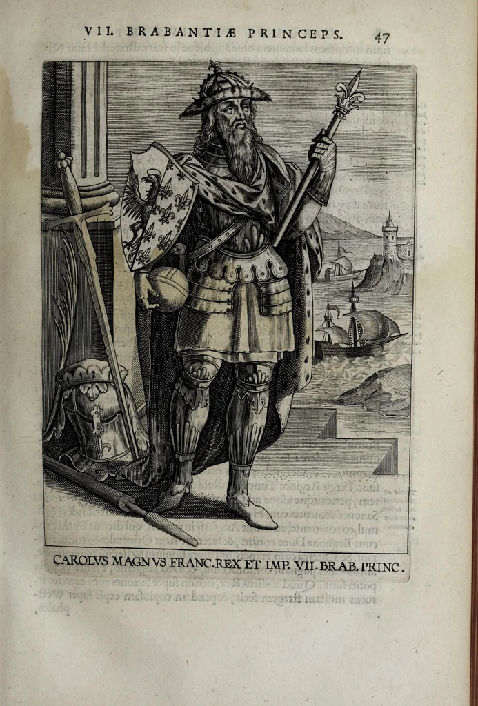 An illustration from Francisci Haraei Annales ducum seu principum Brabantiae totiusq. Belgii : tomi tres, quorum primo solius Brabantiae, secundo Belgii vniti principum res gestae, tertio Belgici tumultus, vsque ad indvcias anno M. DC. IX. pactas, enarrantur : cum dvcvm seu principvm imaginibus, et breui rerum per omnem Evropam illustrium narratione, 1623, leaf 87