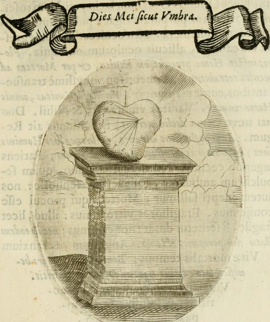 An illustration from Francisci Ponae Cardiomorphoseos, siue, Ex corde desumpta emblemata sacra, 1645, leaf 122